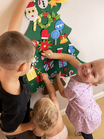 Felt Christmas Tree, Felt Christmas Tree For Kids, Diy Christmas Decoration For Toddlers, Montessori Christmas Pretend Play Gift